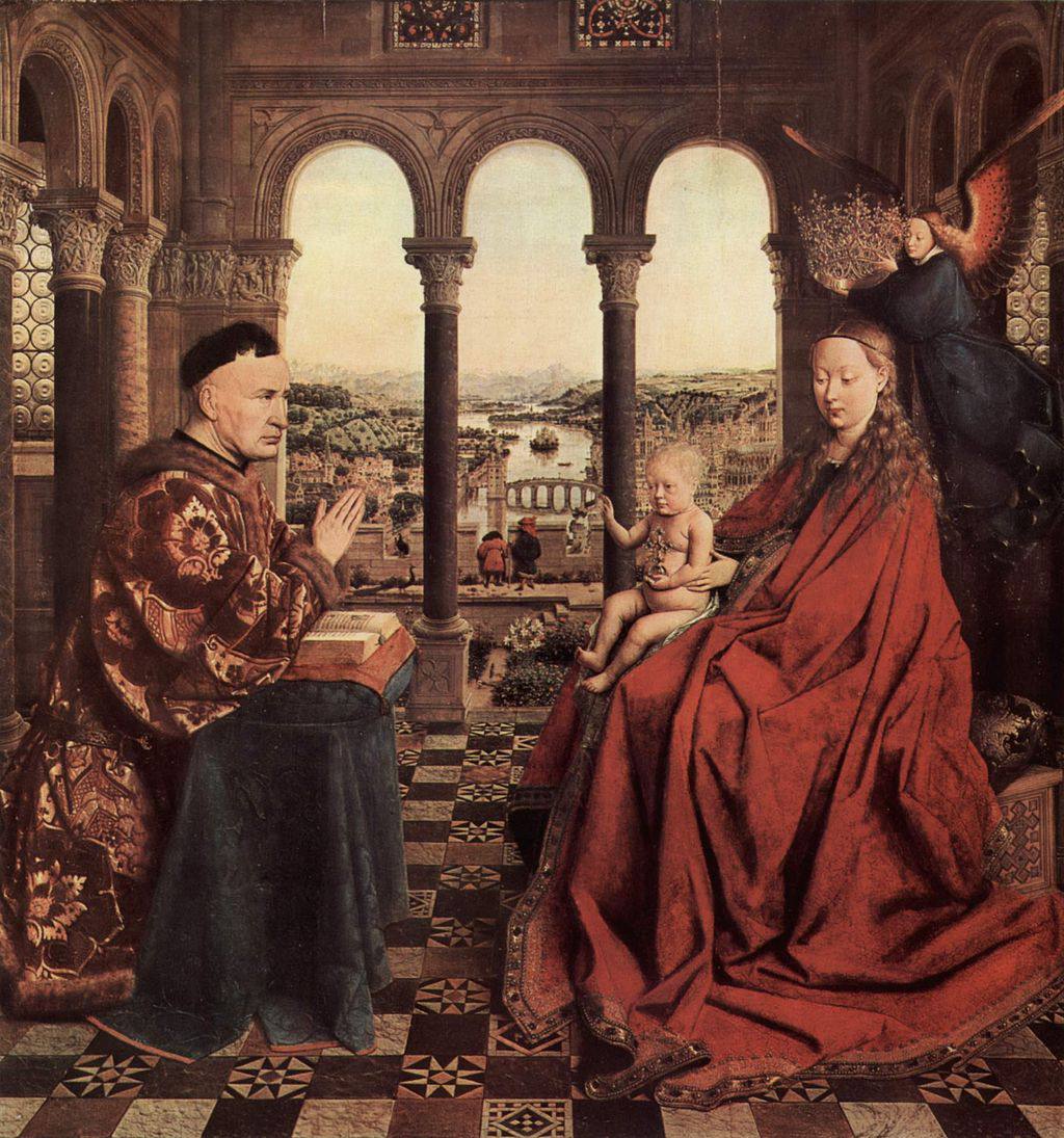 Un visage familier dans «La Vierge du chancelier Rolin» du peintre Jan van Eyck, 1435