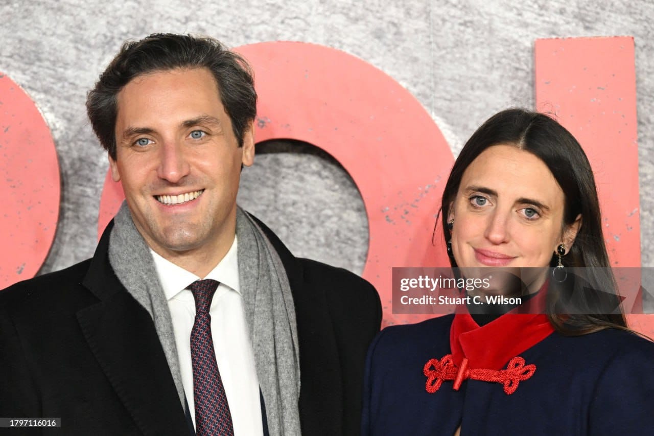 Prince Jean-Christophe Louis Ferdinand Albéric Napoléon with his wife, Princess Olympia, née Countess von Arco-Zinneberg, at the premiere of Ridley Scott's "Napoleon"