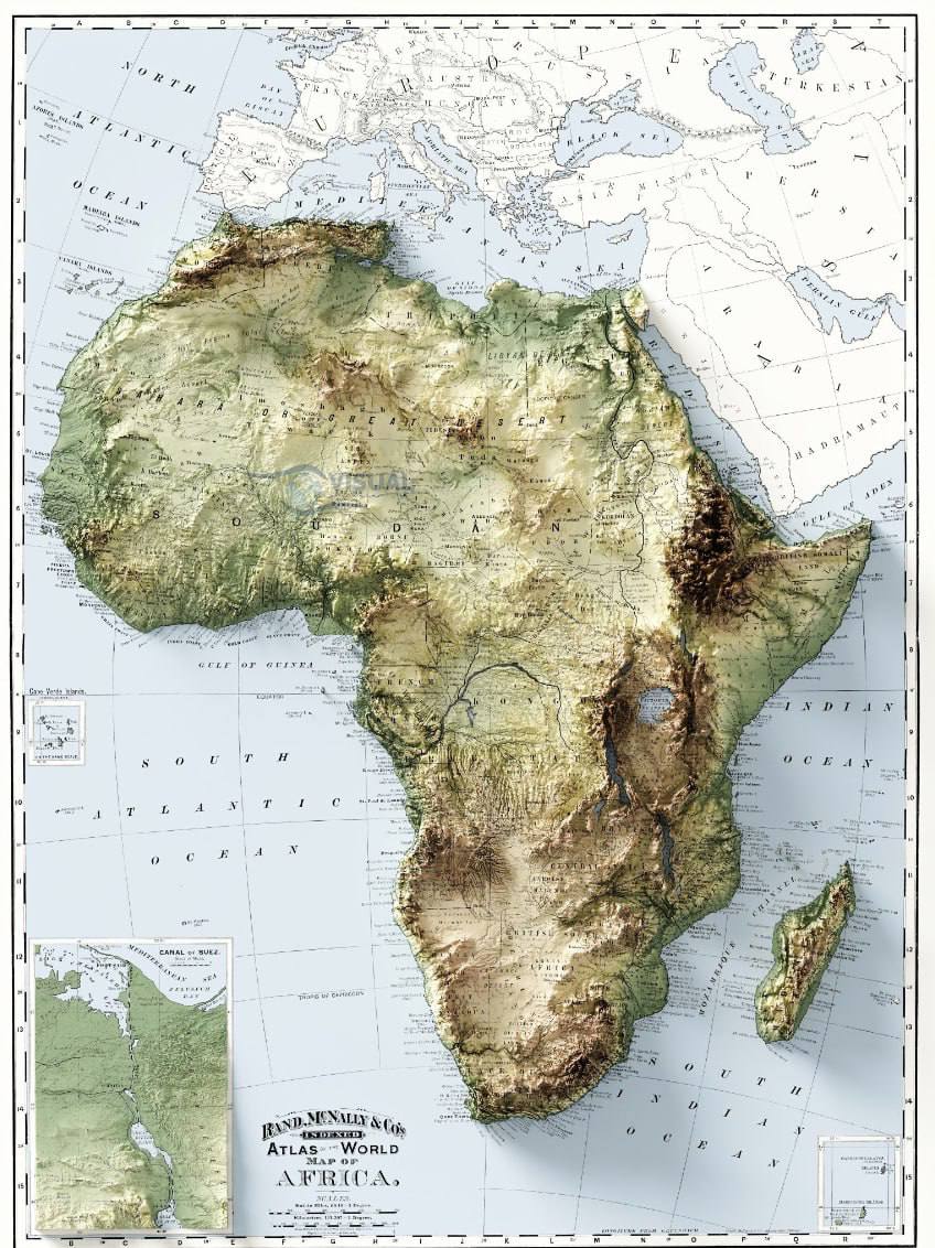 Carte topographique et politique de l'Afrique