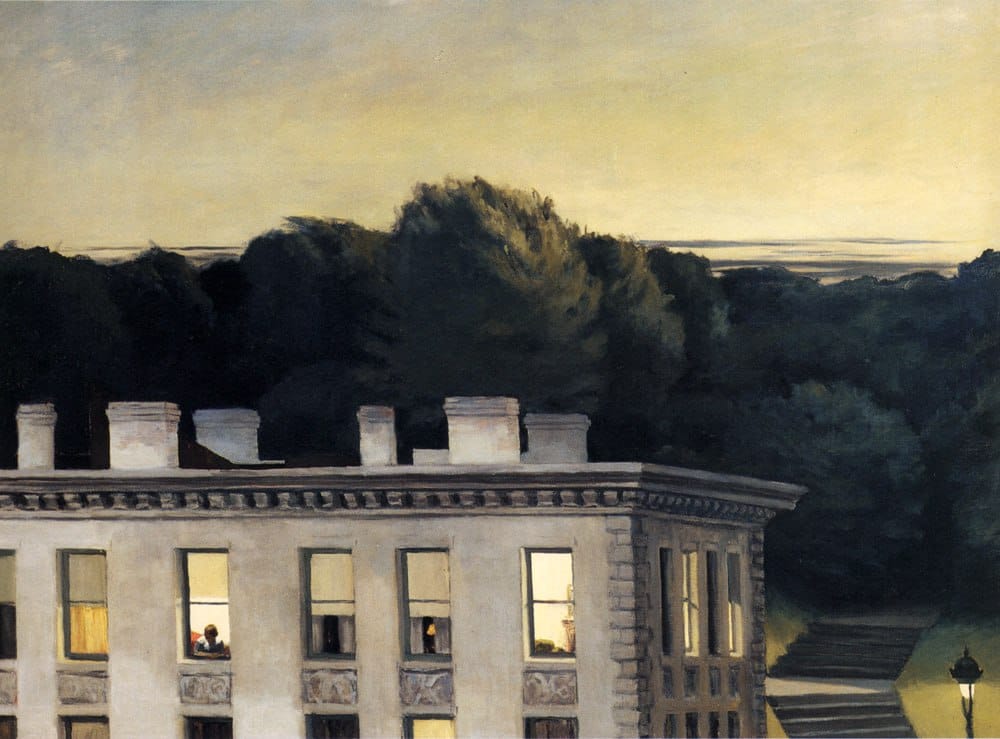 The mood of not going to school tomorrow, as I look at Edward Hopper's 1935 painting "House at Dusk"