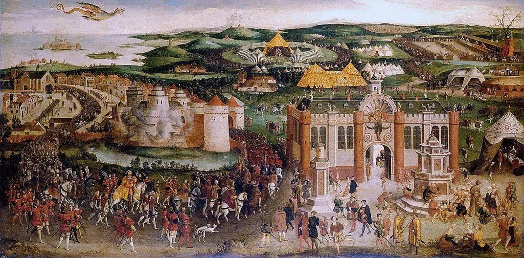Meeting of Henry VIII and Francis I at the Field of the Cloth of Gold in June 1520