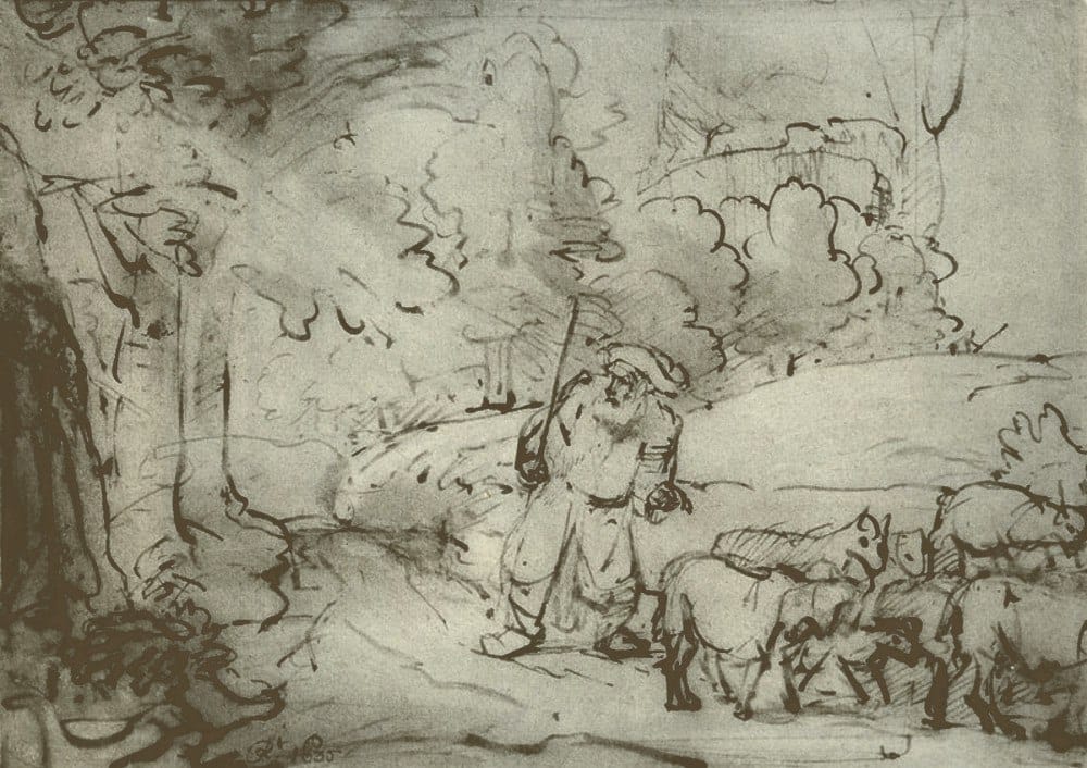 Moses and the Burning Bush, Rembrandt, c. 1655
