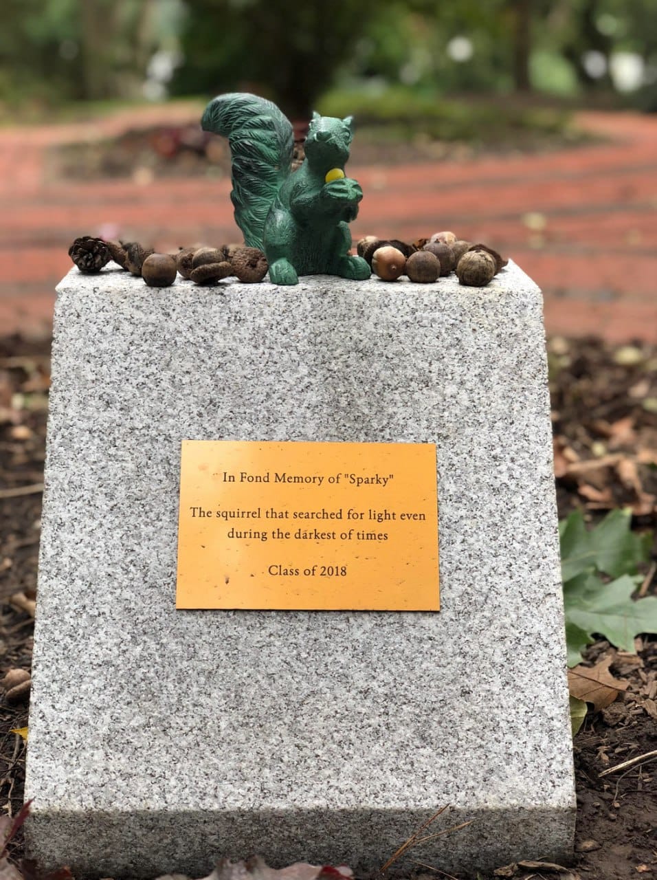 Monument to Sparky, the Squirrel Who Sought the Light Even in the Darkest of Times