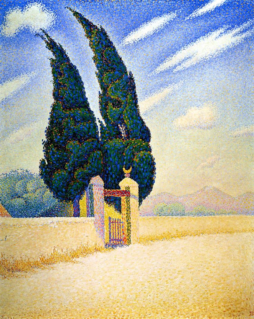 Two Cypresses, Paul Signac