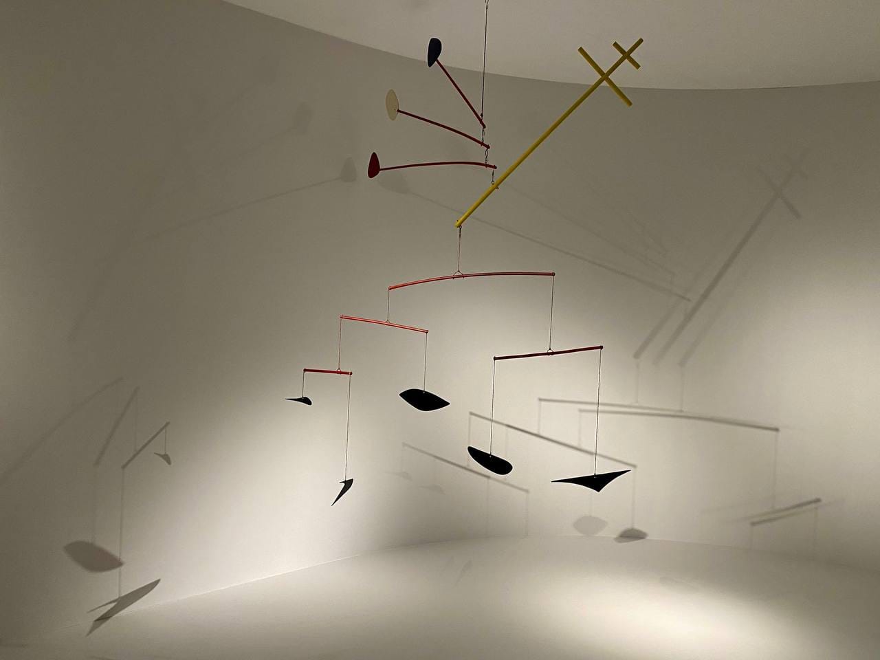 Alexander Calder's mobile, or kinetic sculpture, entitled France Forever, with the Cross of Lorraine, the tricolour and the black cloud of fascism