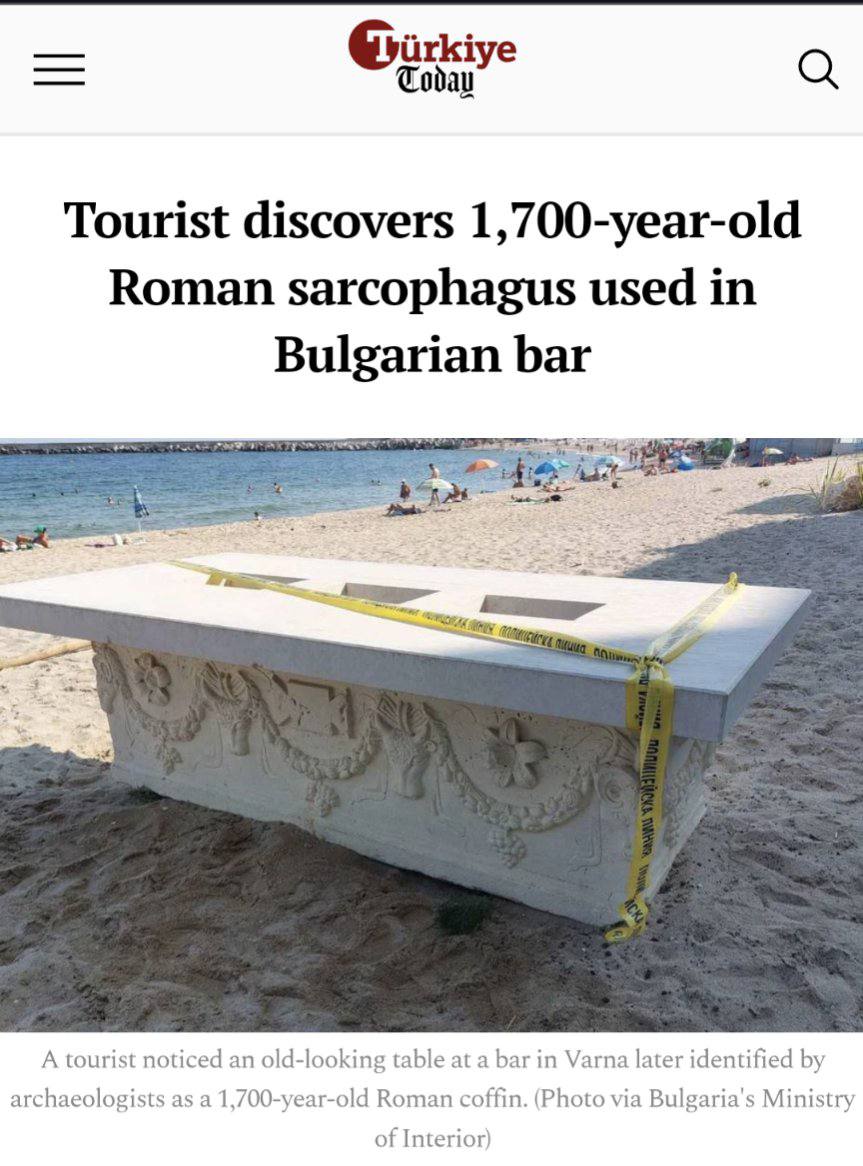 Un touriste découvre un sarcophage romain vieux de 1700 ans employé dans un bar bulgare