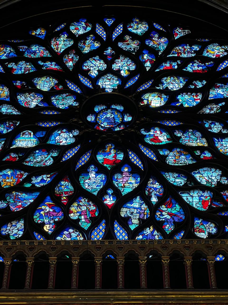 Stained Glass of Sainte-Chapelle in Paris and the Relics of the Royal Palace on the Île de la Cité