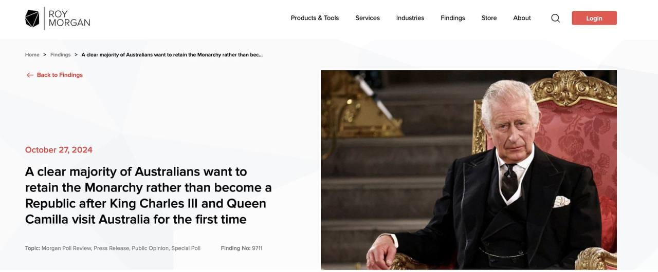 The overwhelming majority of Australians want to keep the monarchy after the first visit of King Charles III and Queen Camilla to Australia