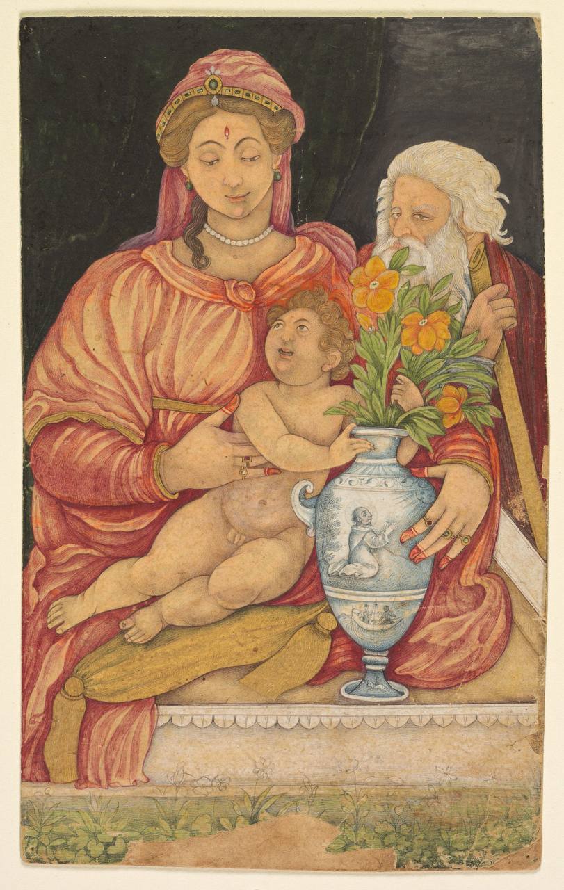 La Sainte Famille vue par un artiste du début du XVIIe siècle, dans le nord de l'Inde