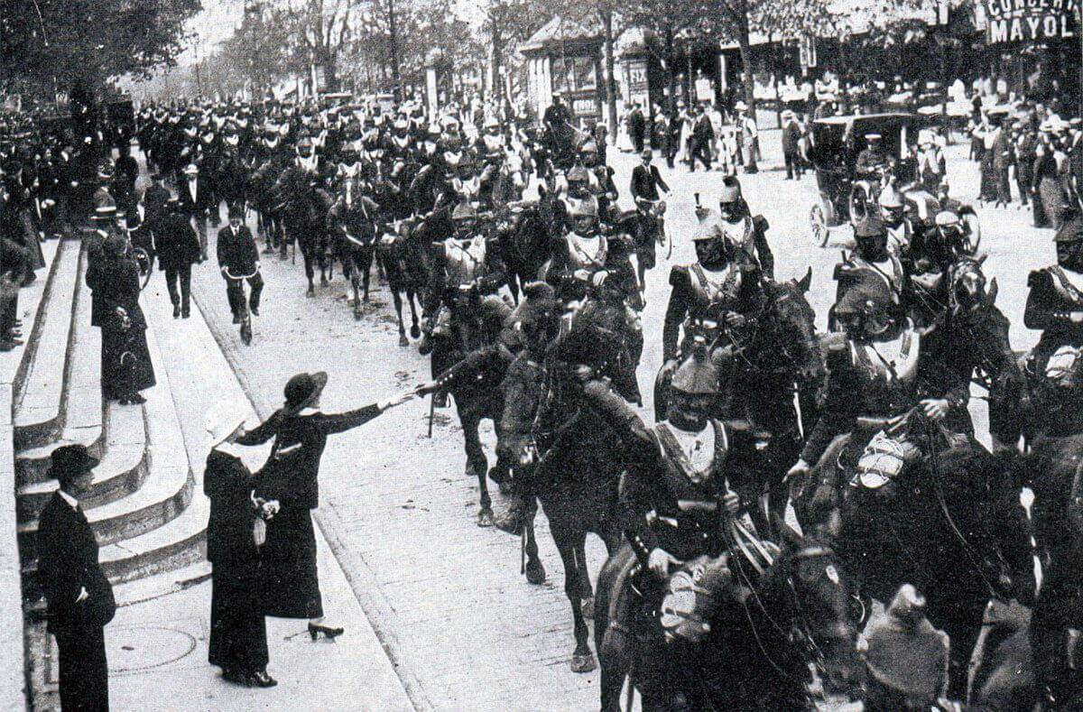 The Farewell of the French Cuirassiers Leaving Paris in 1914