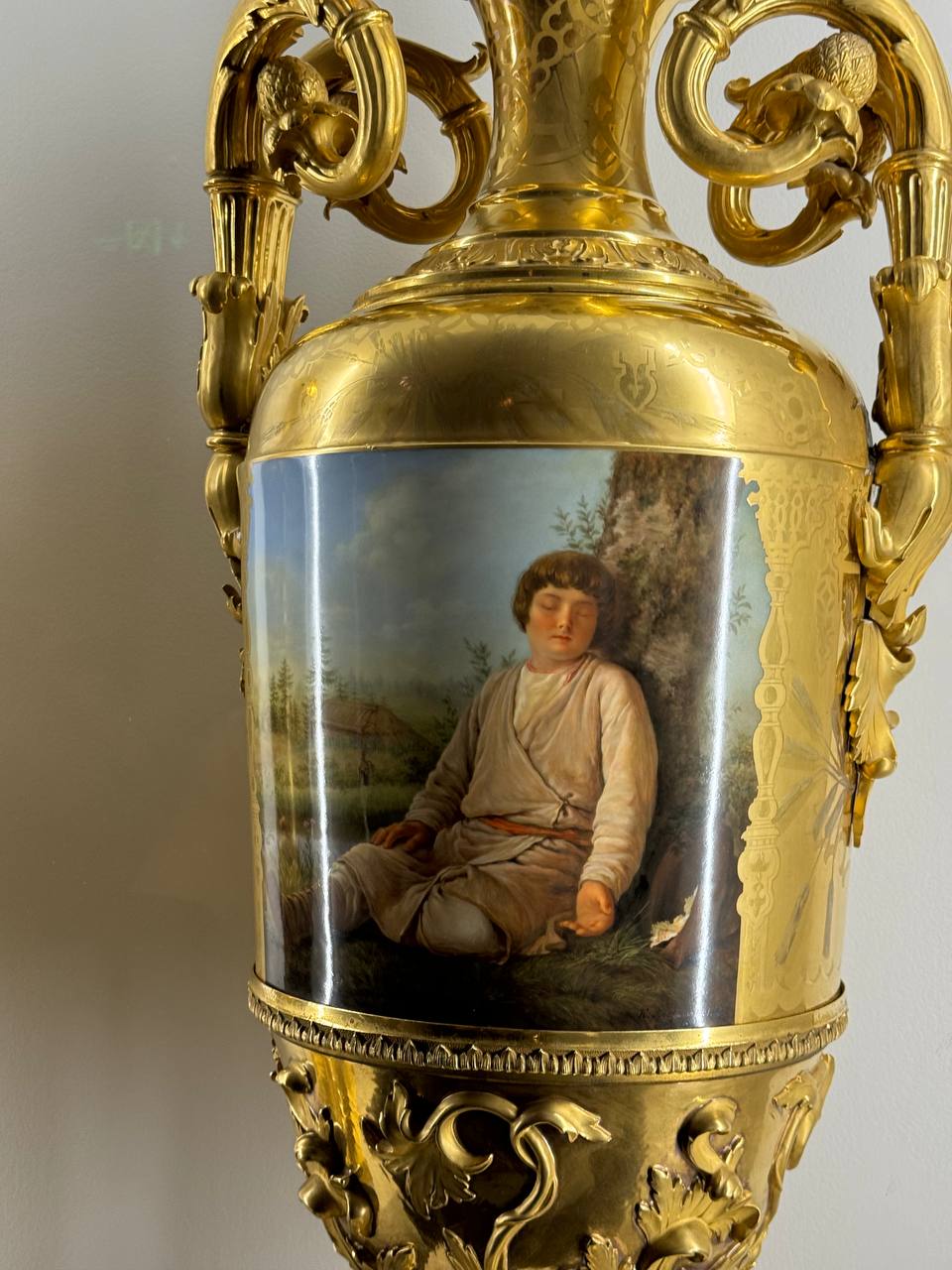The "Sleeping Shepherd Boy" Vase, with Ornamental Details Featuring Balalaika and Sheaf Motifs, Presented to Empress Maria Alexandrovna, Wife of Alexander II, for Christmas 1858