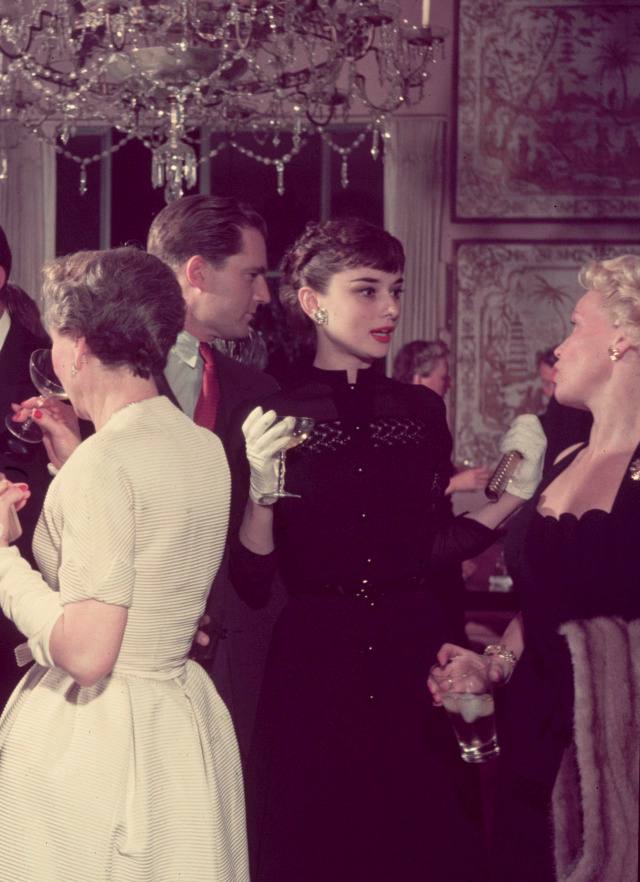 Audrey Hepburn at the party held on her return to London after filming «Roman Holiday» in 1953