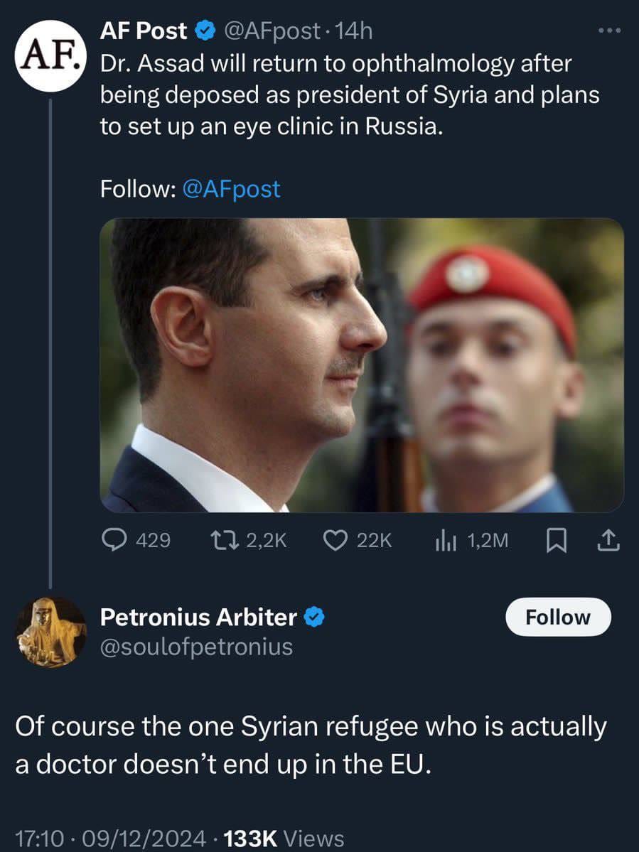 Naturally, the one Syrian refugee who actually is a doctor will not get into the EU