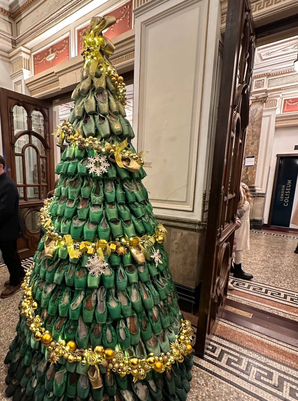 A Christmas Tree of Pointe Shoes at the London Coliseum