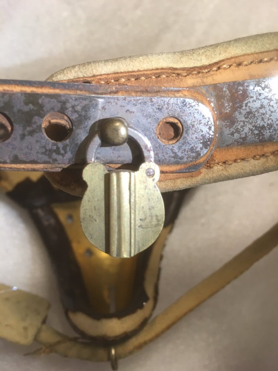 Late 19th century anti-masturbation belt with a tricky lock and leather lining