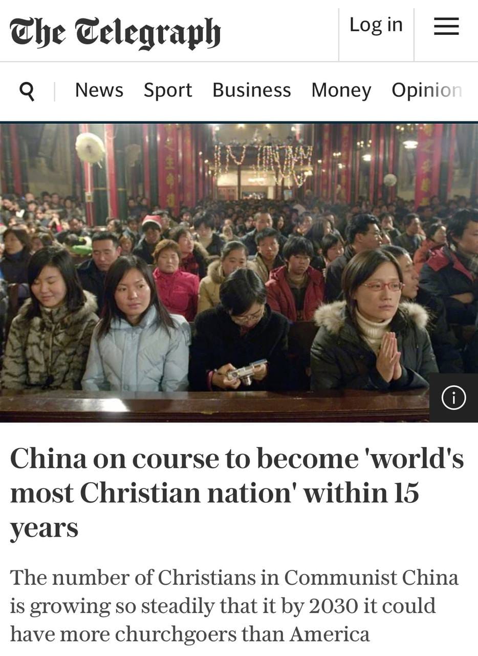 China on Course to Become the "Most Christian Country in the World" Within 15 Years