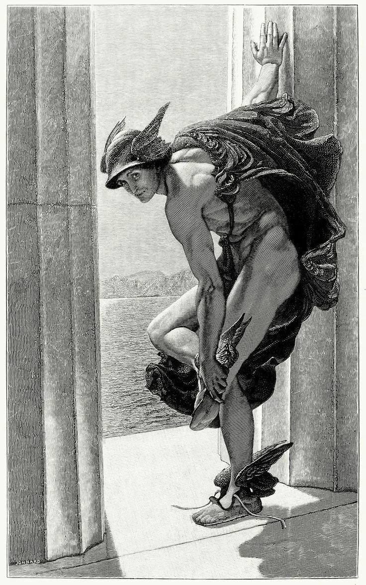 Hermès chausse ses sandales
