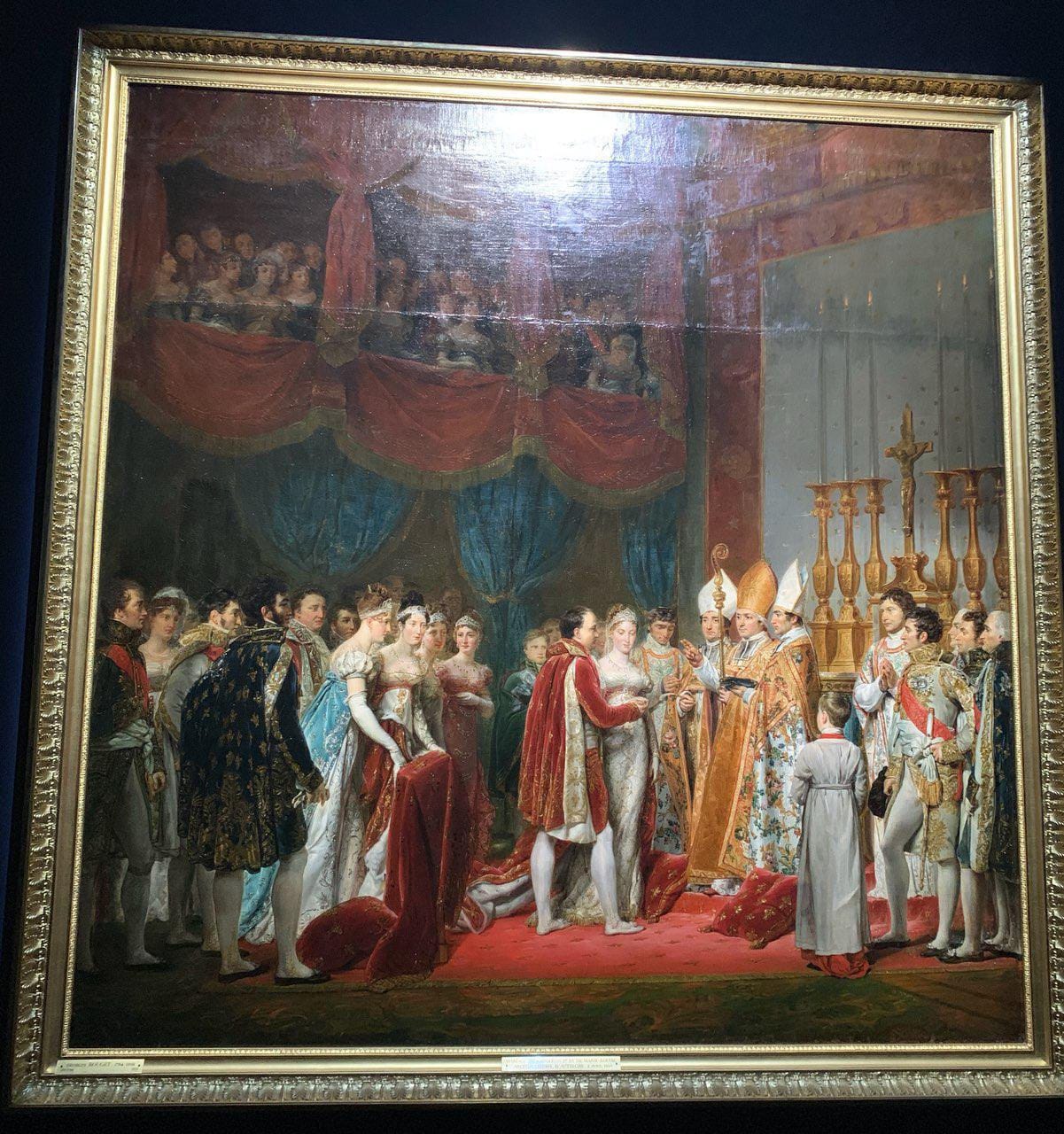 Georges Rouget's painting of the wedding of Napoleon and Marie Louise at the Louvre on 1 April 1810
