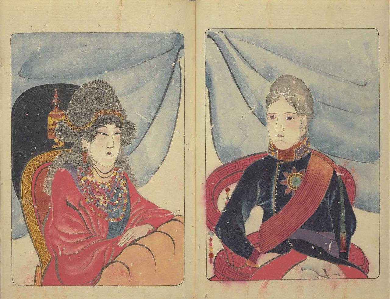 Emperor Alexander I and Empress Elizabeth Alexeievna, Drawn in Japan