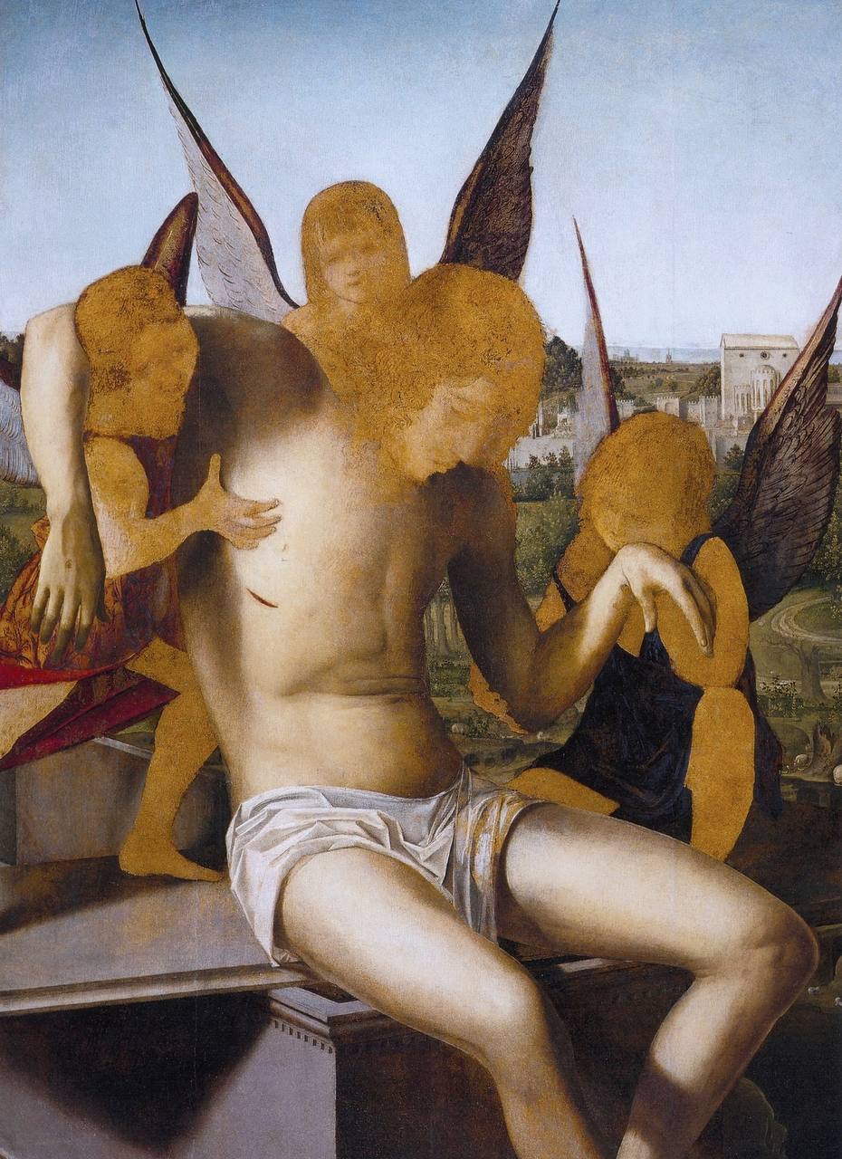 Le Christ et trois anges, Antonello da Messina, 1476