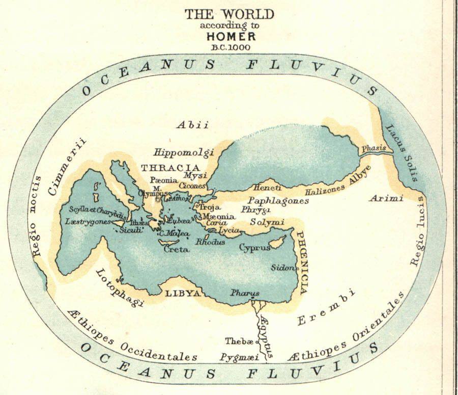 A Map of the World According to Homer