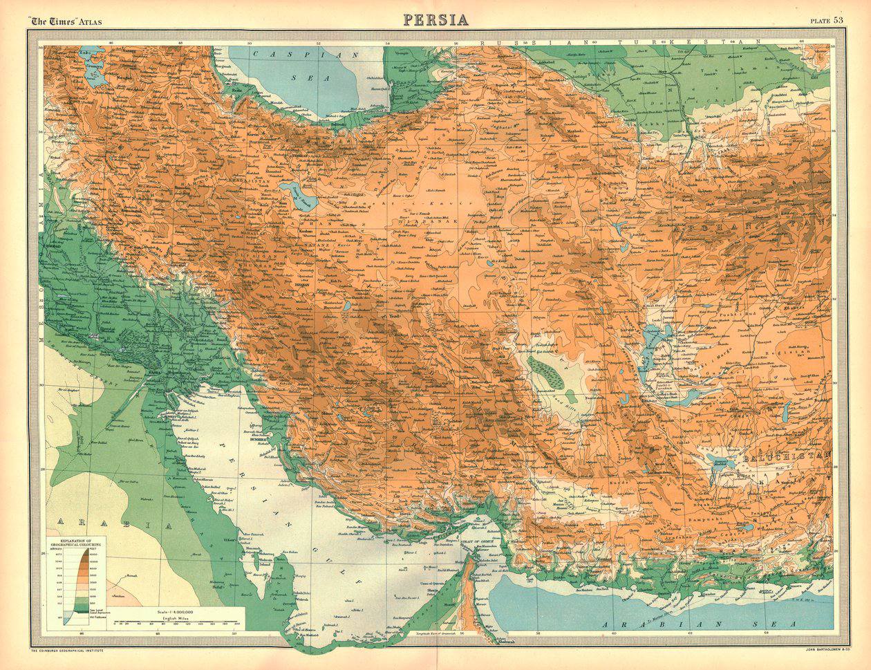 A Map of Persia from 1922, a Diagram of the Border with the USSR and a Map of Present-Day Iran