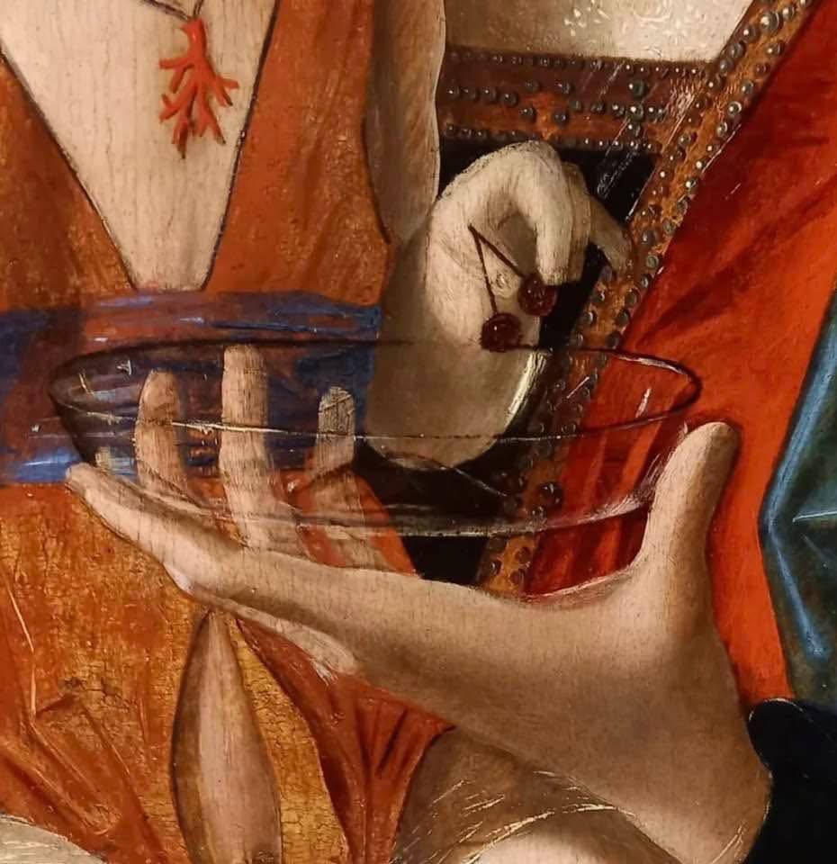 Symbolique de la cerise dans la main de l'Enfant Jésus, œuvre de Jacobello da Messina