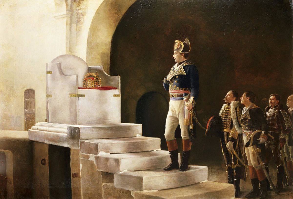 Napoléon devant le trône de Charlemagne