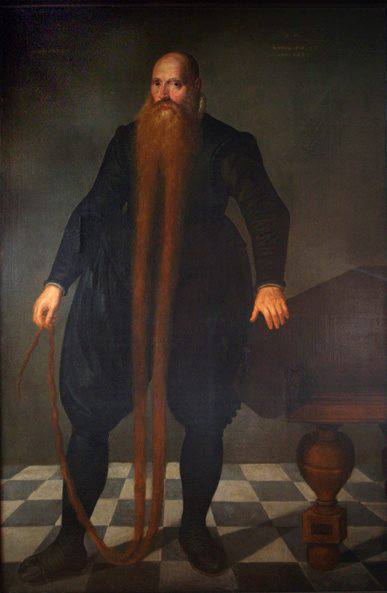 Pieter Dirksz, dit « Longue-Barbe », était charpentier de marine et arrondissait ses fins de mois en courant les foires comme l'une des attractions
