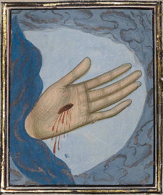 Main gauche du Christ avec la plaie et Pied gauche du Christ avec la plaie