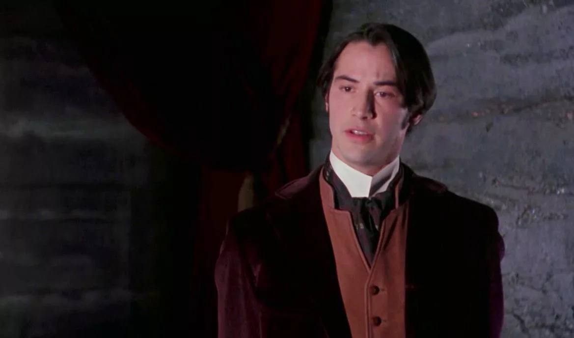 Keanu Reeves in Bram Stoker's Dracula and on the poster for the film
