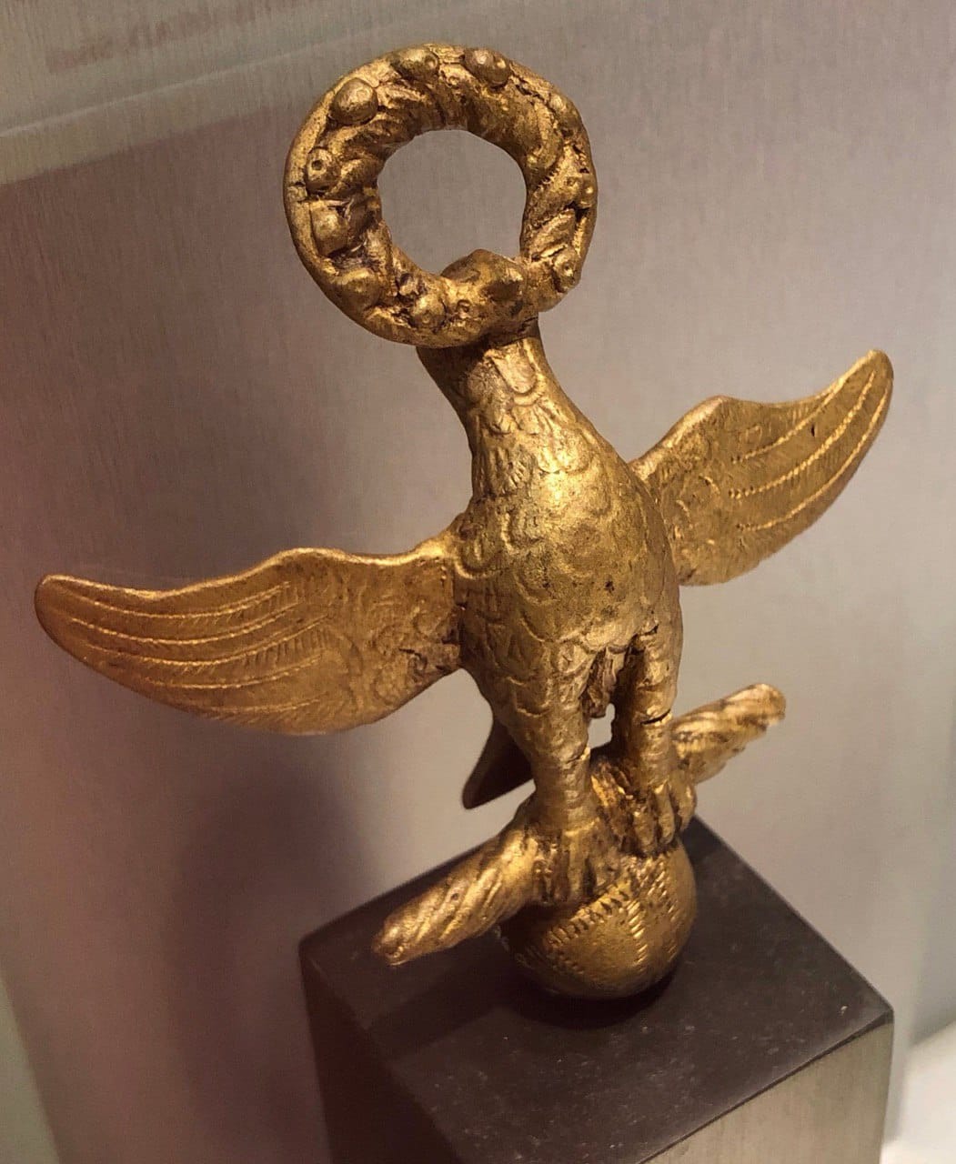 Bronze finial of a Roman standard with an eagle in the Zagreb Archaeological Museum