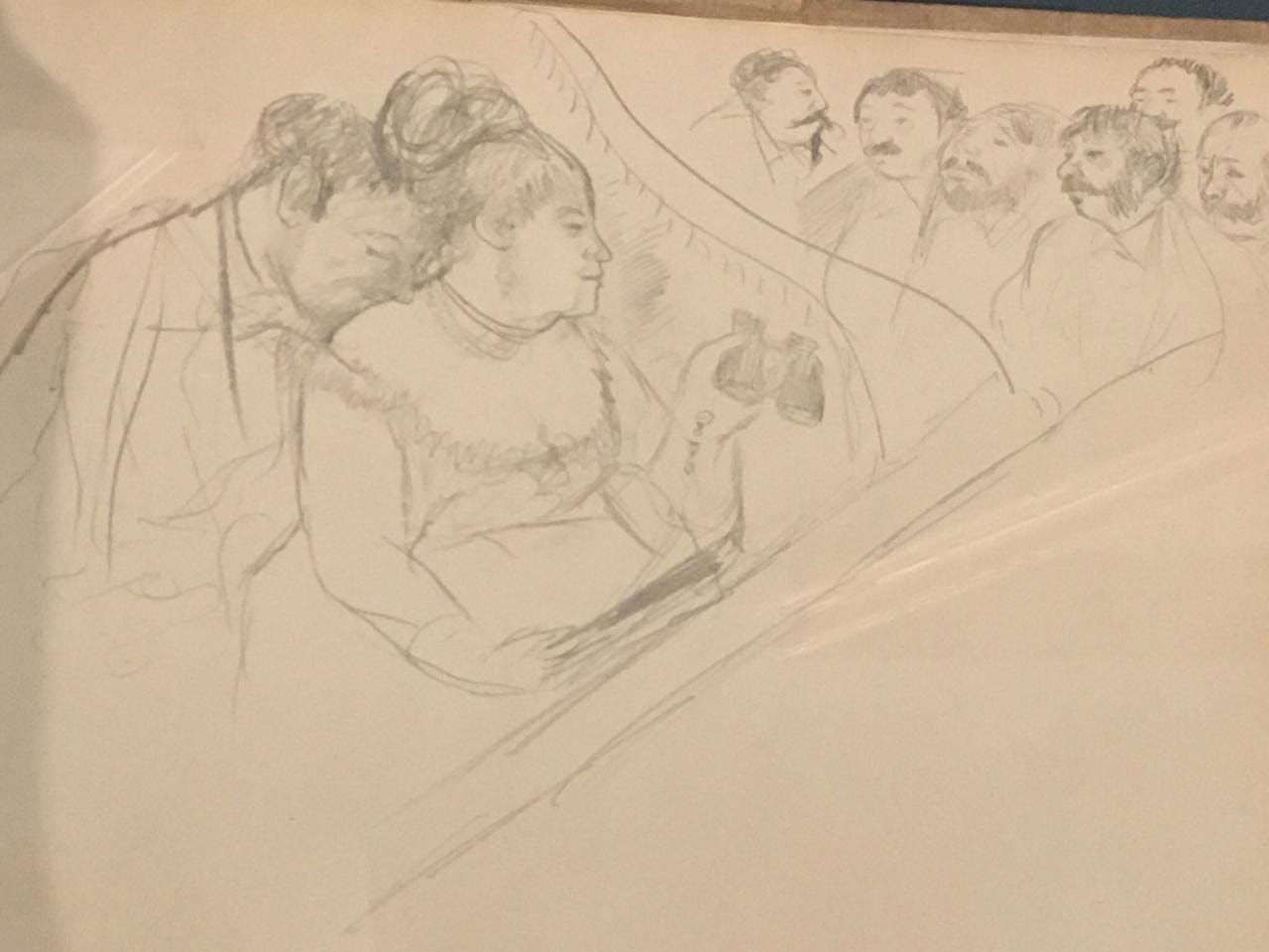 A Degas drawing "At the Paris Opera" and those very private partitions in the auditorium of the Paris Opera, on a model of the building in the Musée d'Orsay