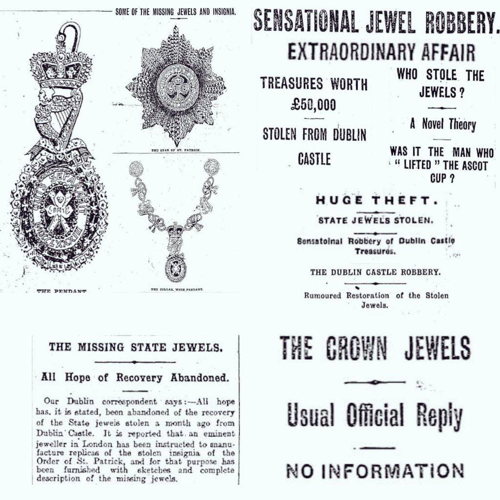 On 6 July 1907 it was discovered that the Irish Crown Jewels, kept in a safe at Dublin Castle, had been stolen