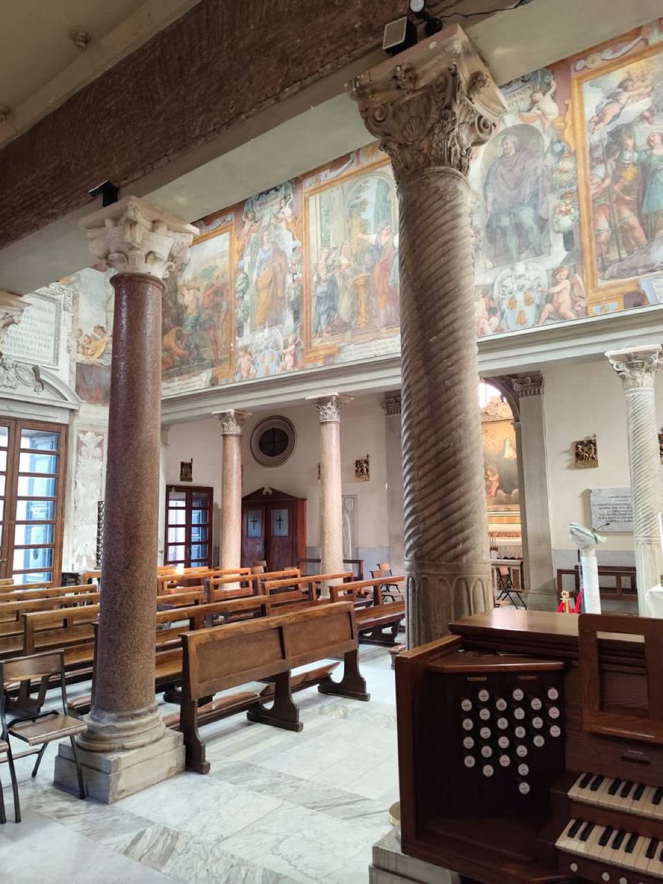 The very ancient church of Santa Bibiana is now almost built into the Roma Termini railway station, and in fact is barely visible behind the station's buildings