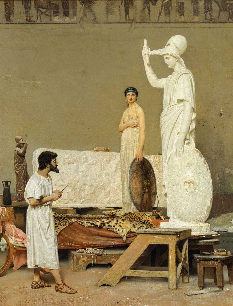 Le sculpteur Phidias crée pour le Parthénon la statue de la déesse Athéna Pallas