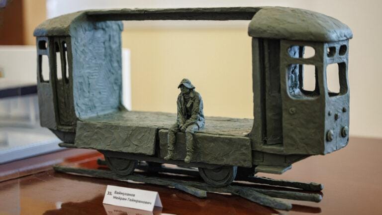 A Model of the Monument to Alexei Balabanov Unveiled in Saint Petersburg