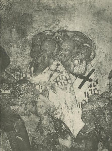 The fresco "Procession of the Righteous into Paradise" by Andrei Rublev and Daniil Chorny, created in 1408 for the Dormition Cathedral in Vladimir