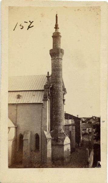 The ensemble of the Cathedral of Saints Peter and Paul in Kamianets-Podilskyi comprises the Cathedral itself, a bell tower, a triumphal gate and a Turkish minaret