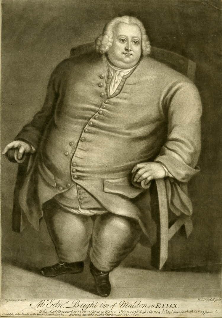 Edward Bright de Maldon et son habit dans lequel tenaient sept habitants