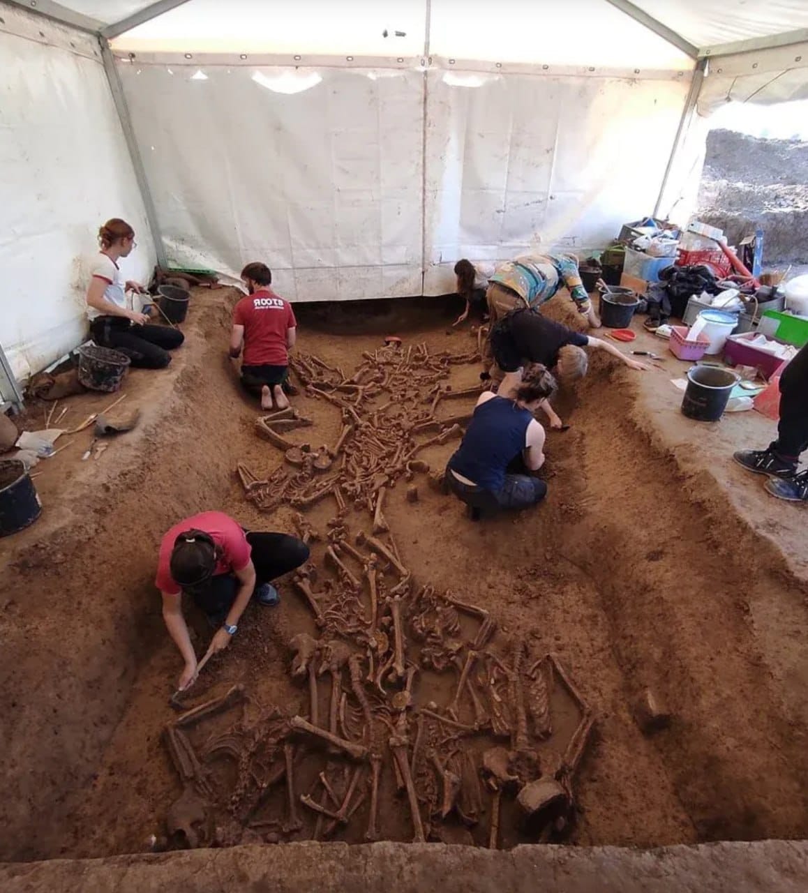 Vráble in south-western Slovakia, a Linear Pottery culture settlement of 5250-4940 BC, has become the site of a mysterious mass burial
