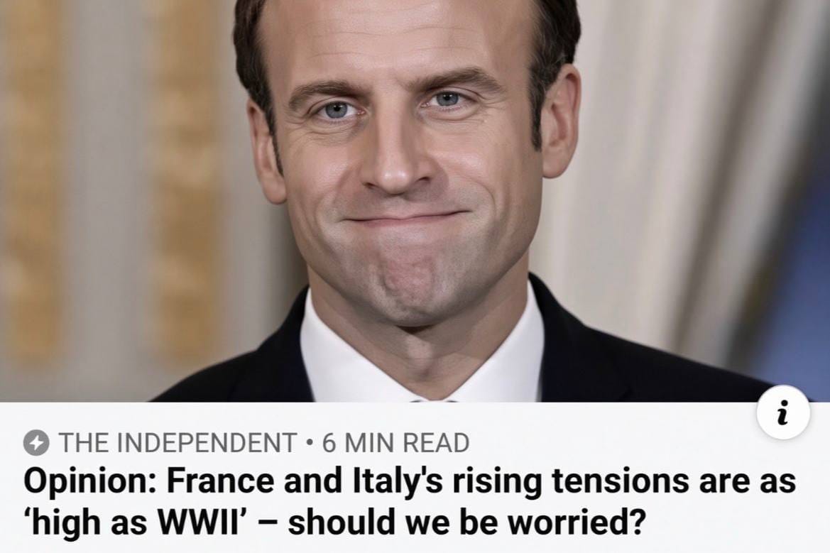 Should we worry that tension between France and Italy is rising as sharply as during the Second World War, given both countries' highly dubious military achievements in those years?