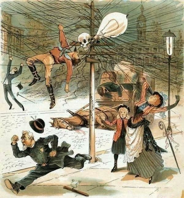A Poster Against Appalling Electrification, 1900