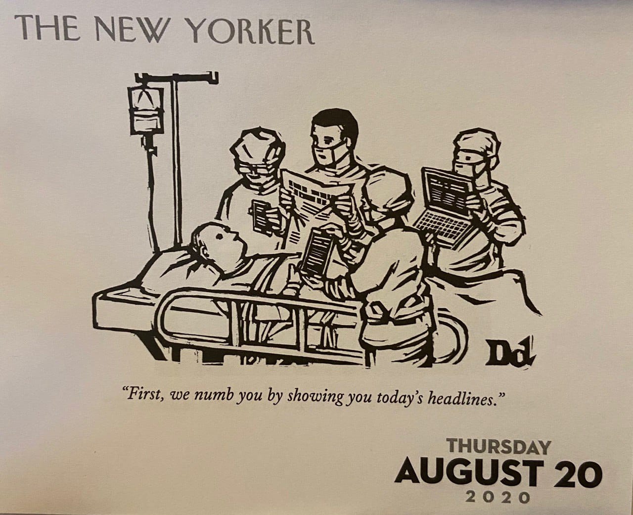 Prophétique : le 20 août 2020 dans le calendrier du New Yorker