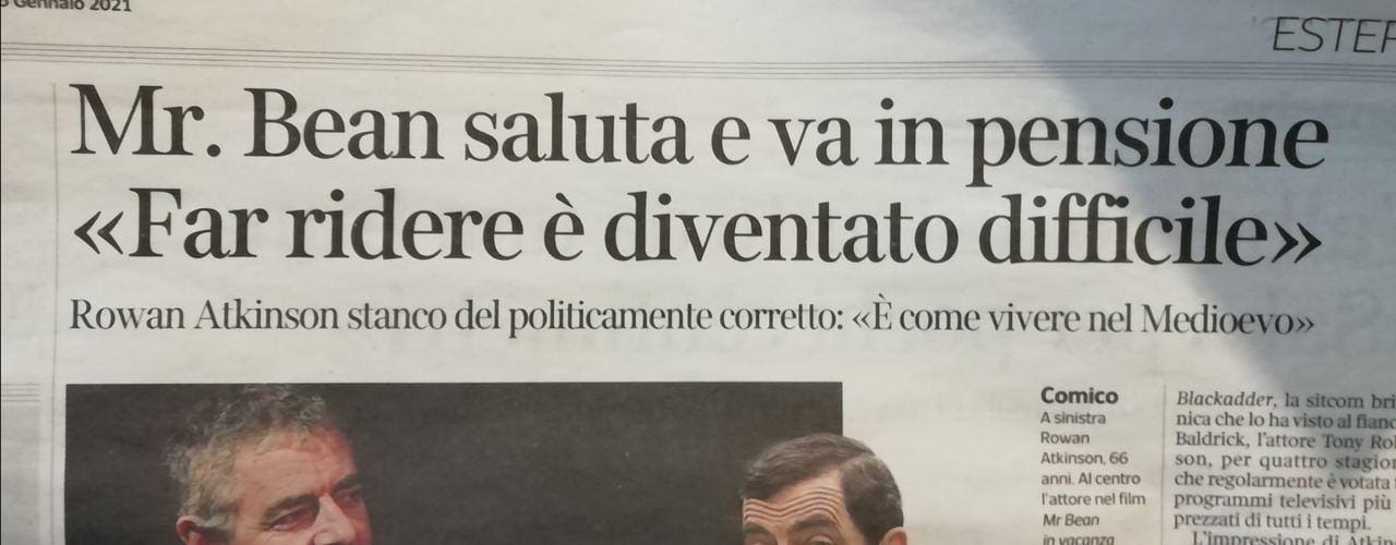 Italian press quotes Rowan Atkinson on political correctness and the Middle Ages