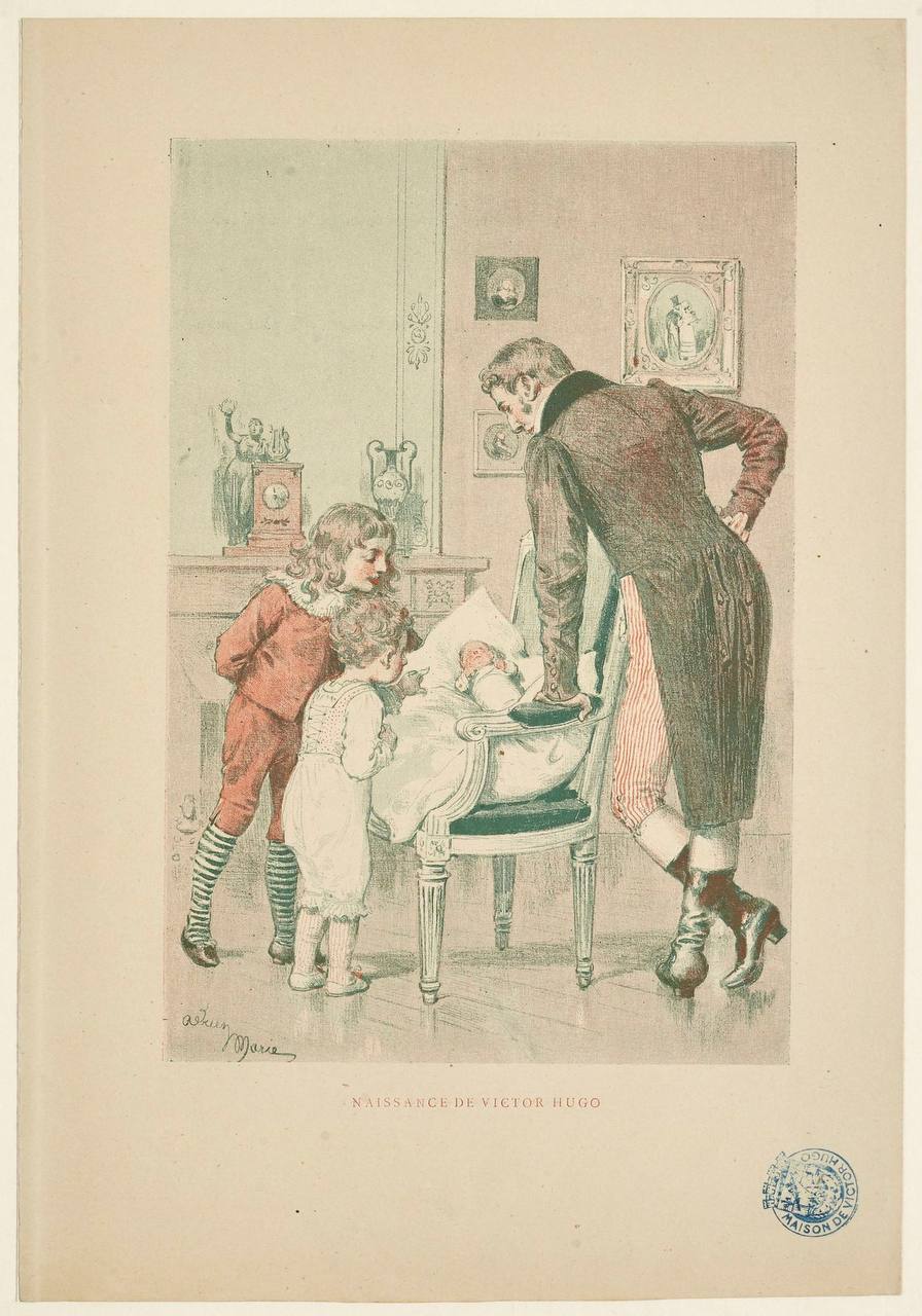 Do not tell me you have ever seen a more bewitchingly frail image of a writer in infancy than this engraving, "The Birth of Victor Hugo", of 1881, from the collections of the municipal library of Besançon, where the future classic of world…