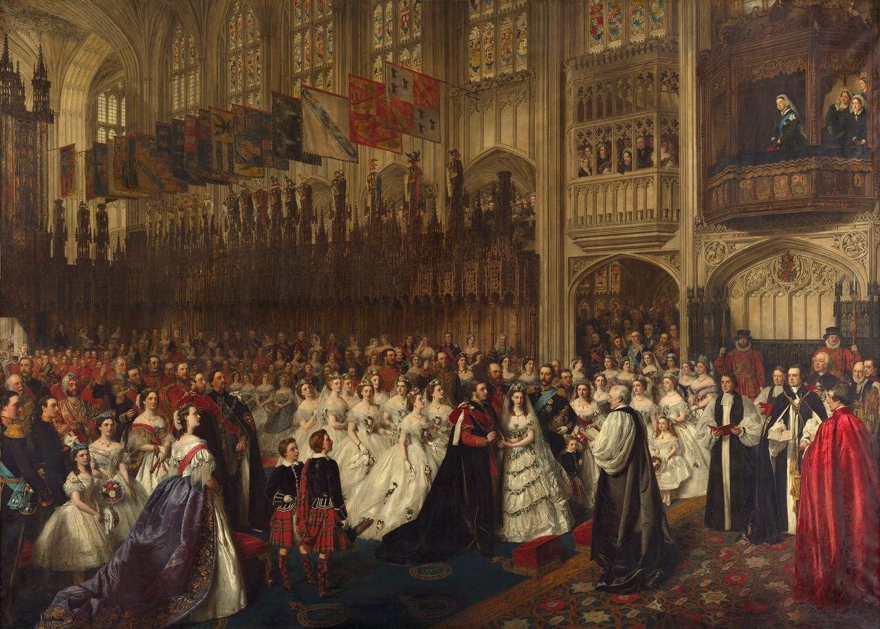 During the wedding of Albert Edward, Prince of Wales, the future Edward VII, to Princess Alexandra of Denmark in St George's Chapel at Windsor Castle in 1863, Queen Victoria, who had by then been in mourning for 25 years, preferred…