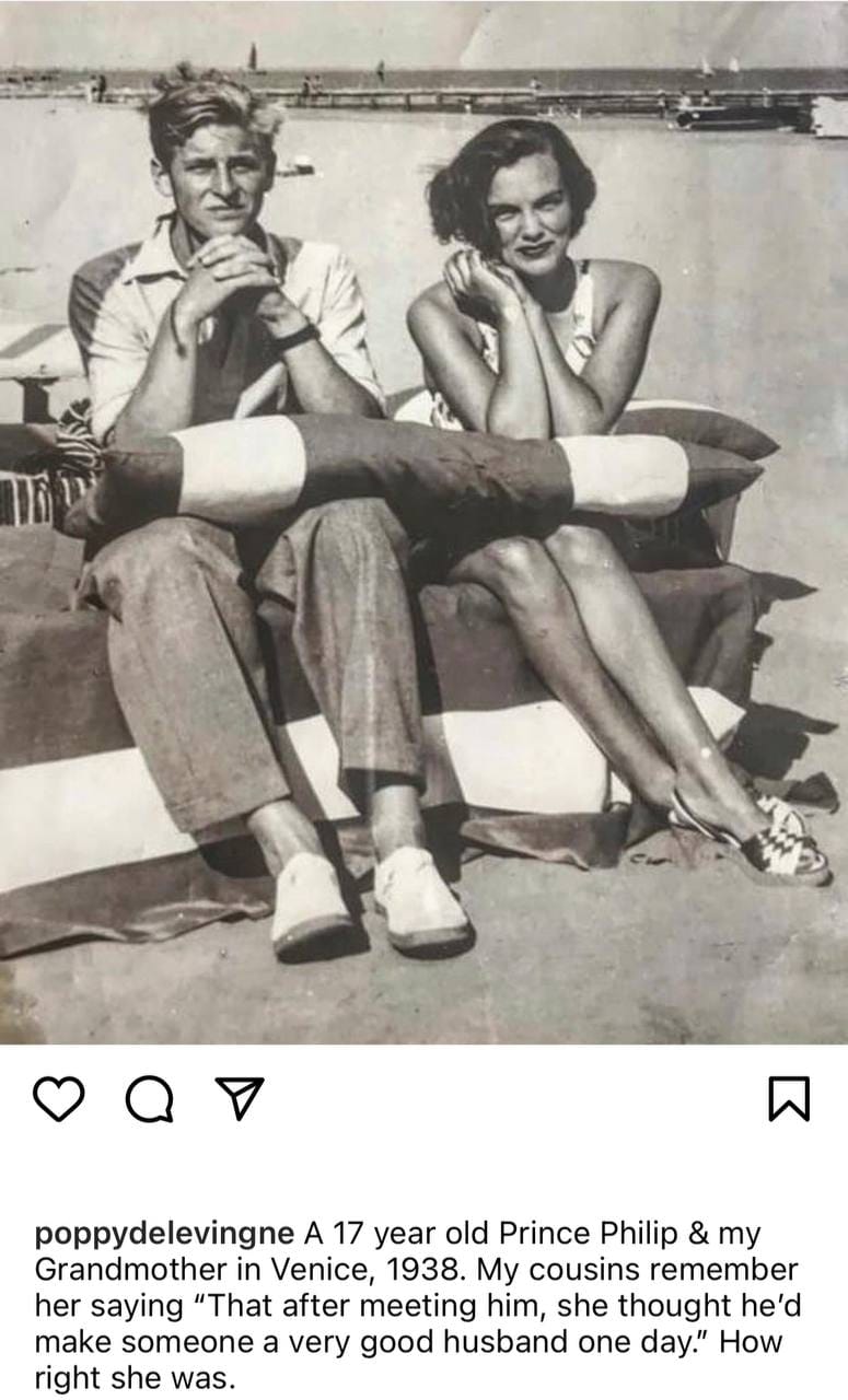 Poppy Delevingne shares photo of her grandmother with Prince Philip in Venice in 1936