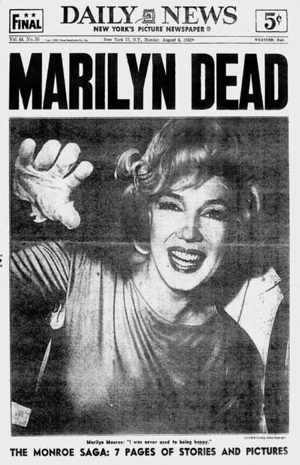 A Very Peculiar Choice of Photograph for the Cover of the Daily News Announcing the Death of Marilyn Monroe