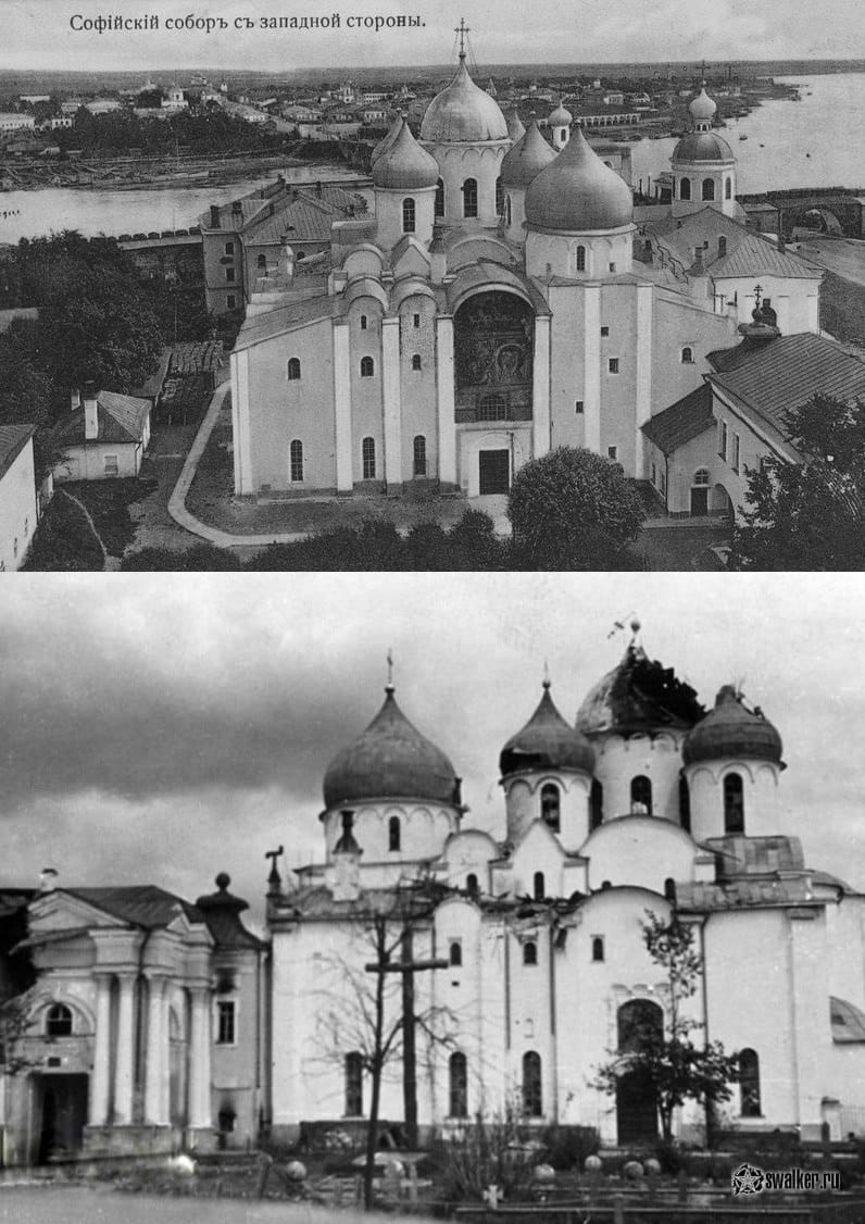 St Sophia Cathedral in 1911 and in 1942